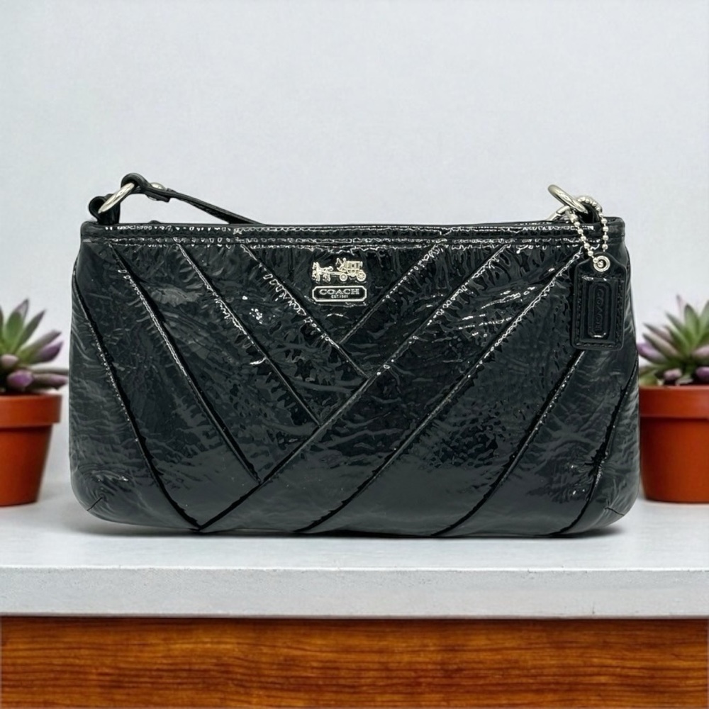 Coach Black Patent Leather Clutch